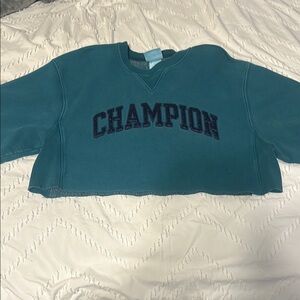 Champion Teal Cropped Sweatshirt